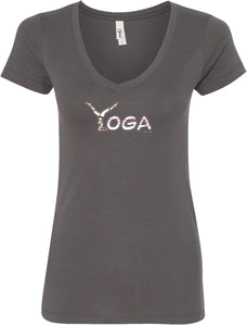 Yoga Spelling Ideal V-neck Yoga Tee Shirt - Yoga Clothing for You