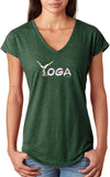 Yoga Spelling Triblend V-neck Yoga Tee Shirt - Yoga Clothing for You