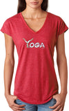 Yoga Spelling Triblend V-neck Yoga Tee Shirt - Yoga Clothing for You