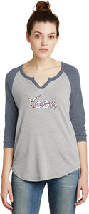 Yoga Spelling 3/4 Sleeve Vintage Yoga Tee Shirt - Yoga Clothing for You