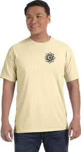 Black Lotus OM Patch Pocket Print Pigment Dye Yoga Tee - Yoga Clothing for You