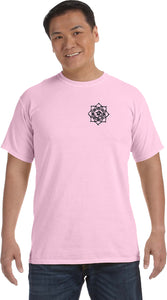 Black Lotus OM Patch Pocket Print Pigment Dye Yoga Tee - Yoga Clothing for You