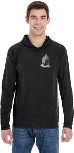 Buddha Pocket Print Pigment Hoodie Yoga Tee Shirt - Yoga Clothing for You