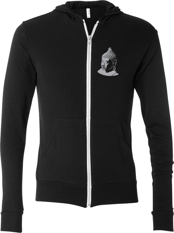 Buddha Pocket Print Triblend Full-Zip Hoodie Yoga Tee - Yoga Clothing for You