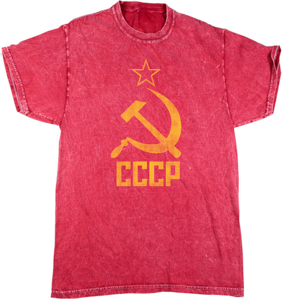 Soviet Union T-shirt Distressed CCCP Mineral Washed Tie Dye Tee - Yoga Clothing for You