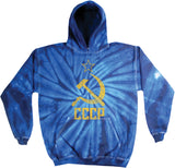 Soviet Union Hoodie Distressed CCCP Tie Dye Hoody - Yoga Clothing for You