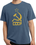 Soviet Union T-shirt Distressed CCCP Pigment Dyed Tee - Yoga Clothing for You