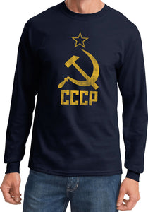 Soviet Union T-shirt Distressed CCCP Long Sleeve - Yoga Clothing for You