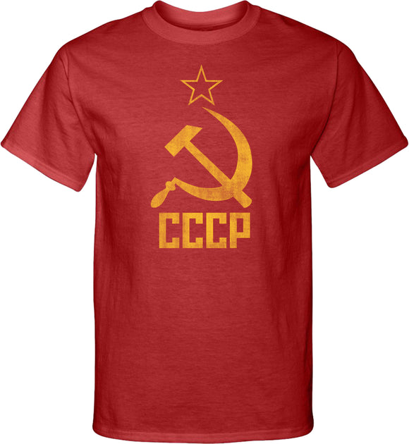 Soviet Union T-shirt Distressed CCCP Tall Tee - Yoga Clothing for You