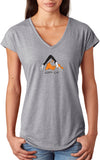 Copy Cat Triblend V-neck Yoga Tee Shirt - Yoga Clothing for You