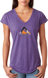 Copy Cat Triblend V-neck Yoga Tee Shirt - Yoga Clothing for You