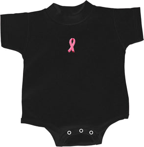 Breast Cancer Infant Romper Embroidered Pink Ribbon Small Print - Yoga Clothing for You