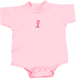 Breast Cancer Infant Romper Embroidered Pink Ribbon Small Print - Yoga Clothing for You