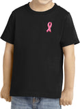 Breast Cancer Embroidered Pink Ribbon Pocket Print Toddler Shirt - Yoga Clothing for You