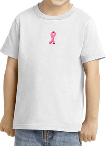 Breast Cancer Toddler T-shirt Embroidered Ribbon Small Print - Yoga Clothing for You