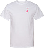 Breast Cancer T-shirt Embroidered Ribbon Pocket Print Tall Tee - Yoga Clothing for You