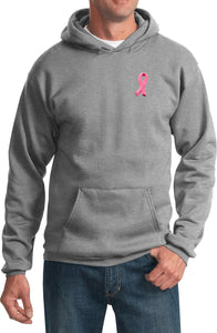 Breast Cancer Hoodie Embroidered Pink Ribbon Pocket Print - Yoga Clothing for You