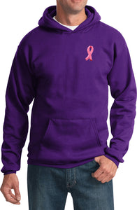 Breast Cancer Hoodie Embroidered Pink Ribbon Pocket Print - Yoga Clothing for You