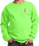 Kids Breast Cancer Sweatshirt Embroidered Pink Ribbon - Yoga Clothing for You