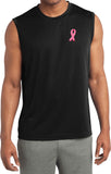 Breast Cancer T-shirt Embroidered Pink Ribbon Sleeveless Tee - Yoga Clothing for You