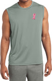 Breast Cancer T-shirt Embroidered Pink Ribbon Sleeveless Tee - Yoga Clothing for You