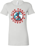 Ladies Peace T-shirt Give Peace a Chance Longer Length Tee - Yoga Clothing for You