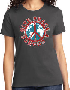 Ladies Peace T-shirt Give Peace a Chance Tee - Yoga Clothing for You