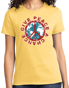 Ladies Peace T-shirt Give Peace a Chance Tee - Yoga Clothing for You