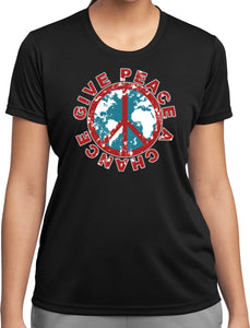 Ladies Peace T-shirt Give Peace a Chance Moisture Wicking Tee - Yoga Clothing for You