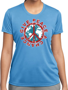 Ladies Peace T-shirt Give Peace a Chance Moisture Wicking Tee - Yoga Clothing for You