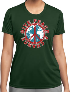 Ladies Peace T-shirt Give Peace a Chance Moisture Wicking Tee - Yoga Clothing for You