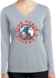 Ladies Peace T-shirt Give Peace a Chance Dry Wicking Long Sleeve - Yoga Clothing for You