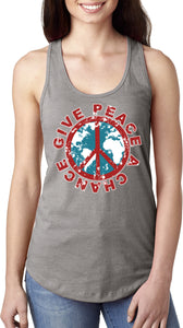 Ladies Peace Tank Top Give Peace a Chance Ideal Tanktop - Yoga Clothing for You