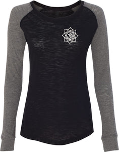 White Lotus OM Patch Pocket Print Preppy Patch Tee - Yoga Clothing for You