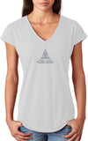 Lotus Pose Triblend V-neck Yoga Tee Shirt - Yoga Clothing for You