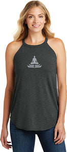 Lotus Pose Triblend Yoga Rocker Tank Top - Yoga Clothing for You