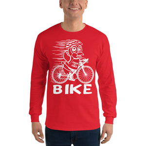 Mens Penguin Power Cycling Bike Long Sleeve T-Shirt - Yoga Clothing for You