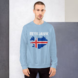 Mens Reykjavik Iceland Flag Sweatshirt - Yoga Clothing for You