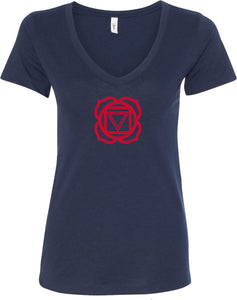 Muladhara Chakra Ideal V-neck Yoga Tee Shirt - Yoga Clothing for You