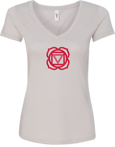 Muladhara Chakra Ideal V-neck Yoga Tee Shirt - Yoga Clothing for You