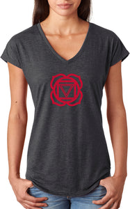 Muladhara Chakra Triblend V-neck Yoga Tee Shirt - Yoga Clothing for You