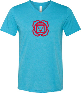 Muladhara Chakra Triblend V-neck Yoga Tee Shirt - Yoga Clothing for You