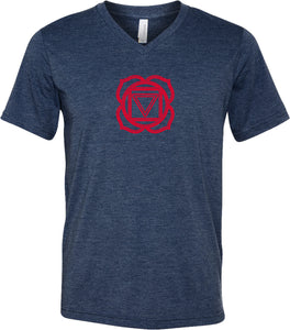 Muladhara Chakra Triblend V-neck Yoga Tee Shirt - Yoga Clothing for You