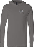 OM Heart Pocket Print Lightweight Yoga Hoodie Tee Shirt - Yoga Clothing for You