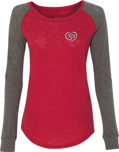 OM Heart Pocket Print Preppy Patch Yoga Tee Shirt - Yoga Clothing for You