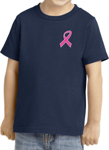 Kids Breast Cancer T-shirt Pink Ribbon Pocket Print Toddler Tee - Yoga Clothing for You