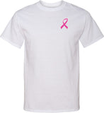 Breast Cancer T-shirt Pink Ribbon Pocket Print Tall Tee - Yoga Clothing for You