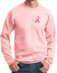 Breast Cancer Sweatshirt Pink Ribbon Pocket Print - Yoga Clothing for You