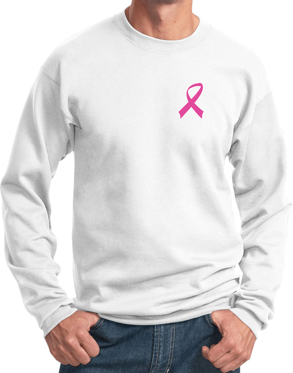 Breast Cancer Sweatshirt Pink Ribbon Pocket Print - Yoga Clothing for You