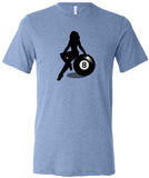 Billiards Pin Up Girl 8 Ball Tri Blend T-shirt - Yoga Clothing for You